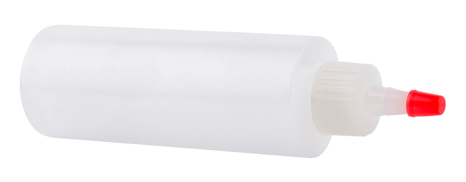 TableCraft 1104 Chef's Polyethylene Squeeze Bottle with Natural Cone Tip and Red Cap 4 oz. - Clear - 24/Case - Image 4