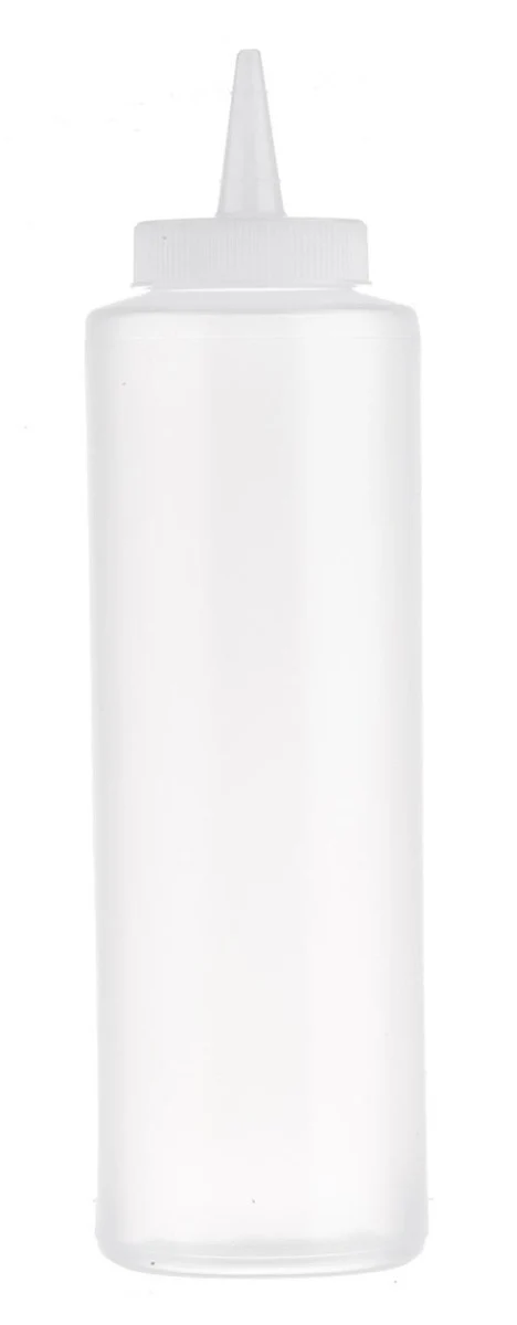 TableCraft 112C-1 Standard Polyethylene Squeeze Bottle with Natural Cone Tip Top and 38 mm Opening 12 oz. - Clear - Image 2