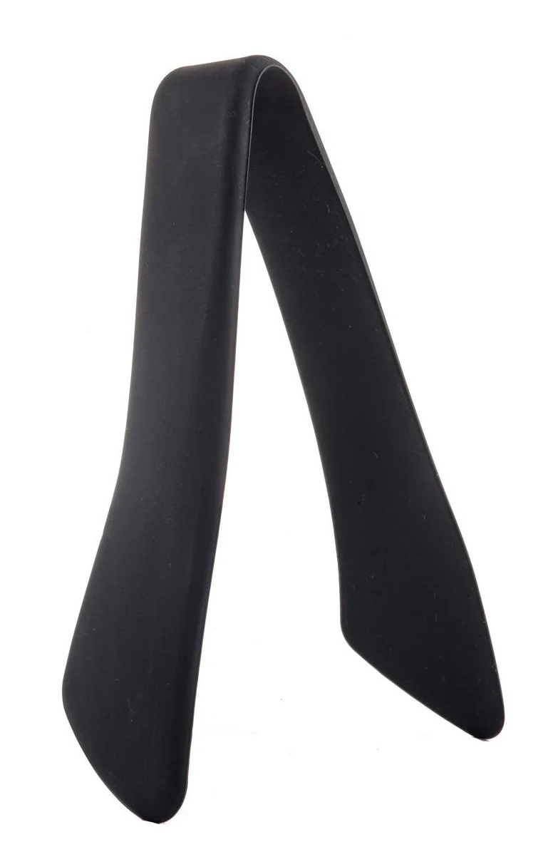 TableCraft 39100 Silicone Coated Stainless Steel Serving Tongs 7" - Black - Image 2