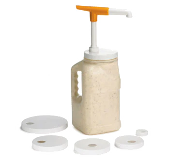 TableCraft 664K - WideMouth Maxi Condiment / Syrup Pump Kit - 1 oz. Pump and 5 Tops