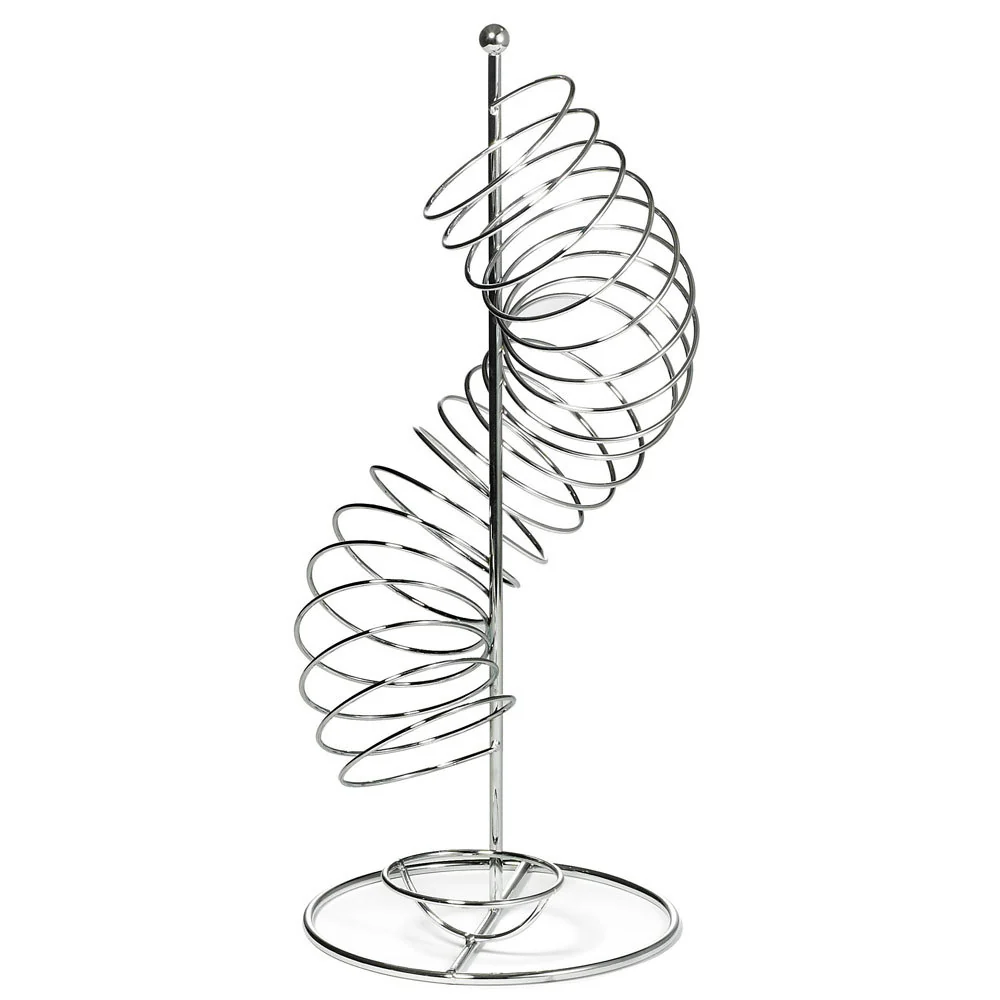 TableCraft FSP1507 Meranda Metal Vertical Spiral Fruit Basket 9" x 18-1/2"H - Chrome