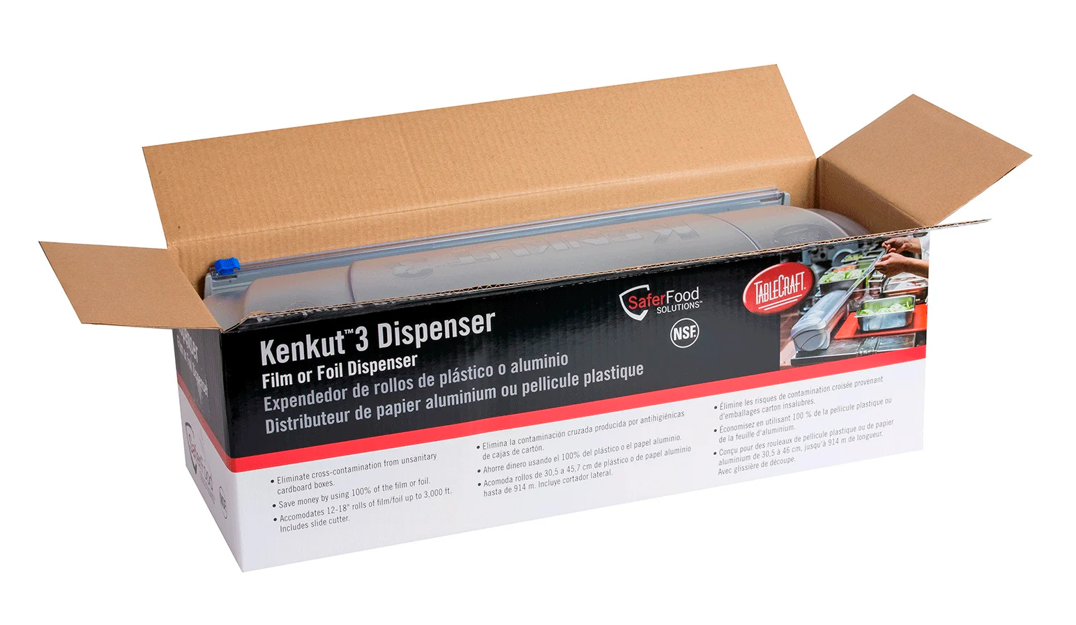 TableCraft KK3 KenKut 3 Plastic Film & Foil Dispenser - for 12" to 18" Rolls - Image 14