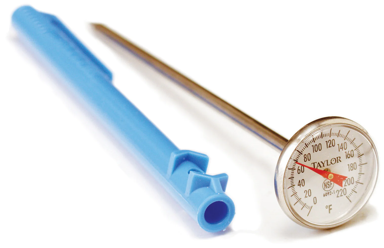 Taylor 5989NFS Instant Read 1" Dial Pocket Thermometer with 5" Stem - Blue - (0 to 220 Deg. F)