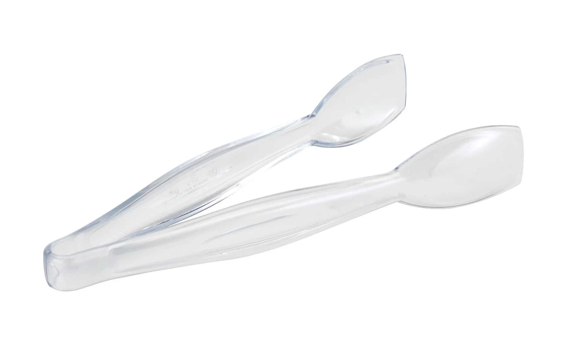 Cambro TGG9135 Lugano 1-Piece Plastic Easy-Grasp Flat-Tip Tongs 9-1/2" - Clear