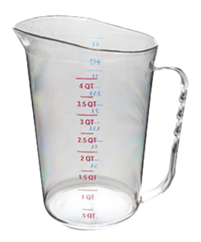 Thunder Group PLMC128CL Polycarbonate Liquid Measuring Cup with Pour Spout - 4 Qt - Clear - Image 2