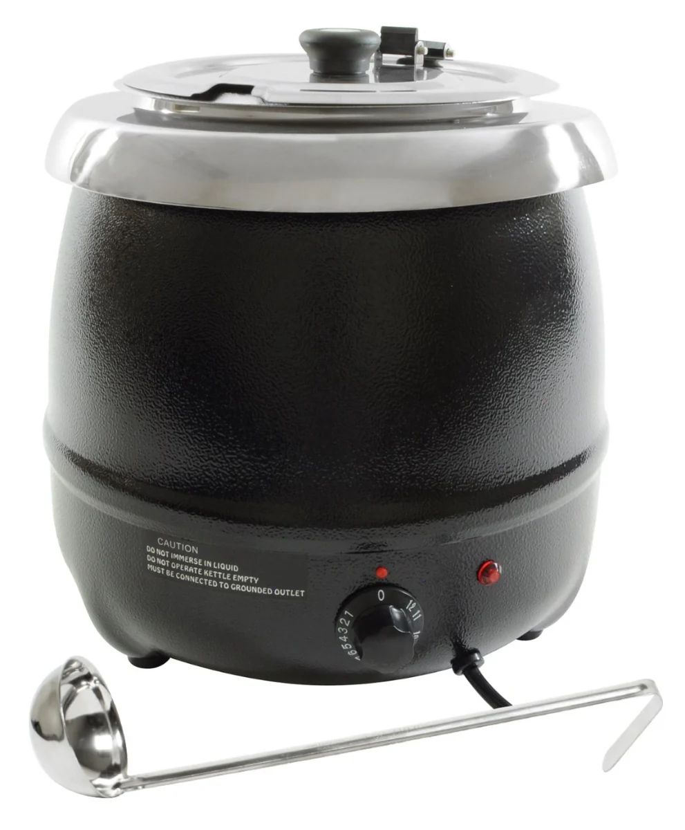 Thunder Group SEJ35000C Countertop Electric Soup Warmer Kettle with Adjustable Temperature Controls and Black Finish 10-1/2 qt. - 120V - Image 3
