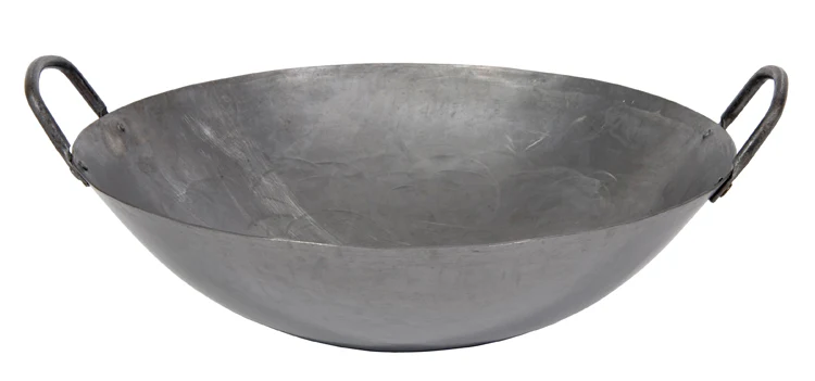 Town 34722 Hand Hammered Steel Cantonese Wok 22" with 2 Welded Handles