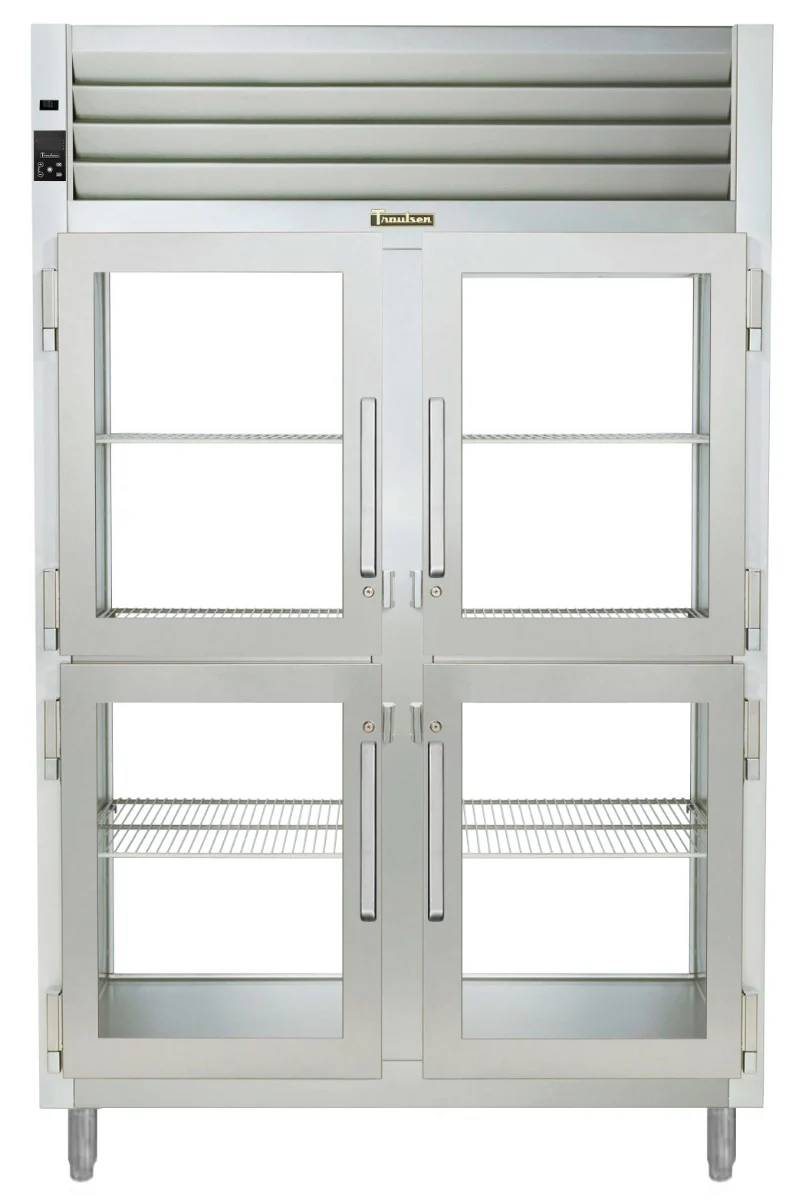 Traulsen AHF232WP-HHG Spec-Line 2-Section 4 Glass Half Door Reach-In Pass-Thru Heated Holding Cabinet 58" - 55.13 cu. ft.