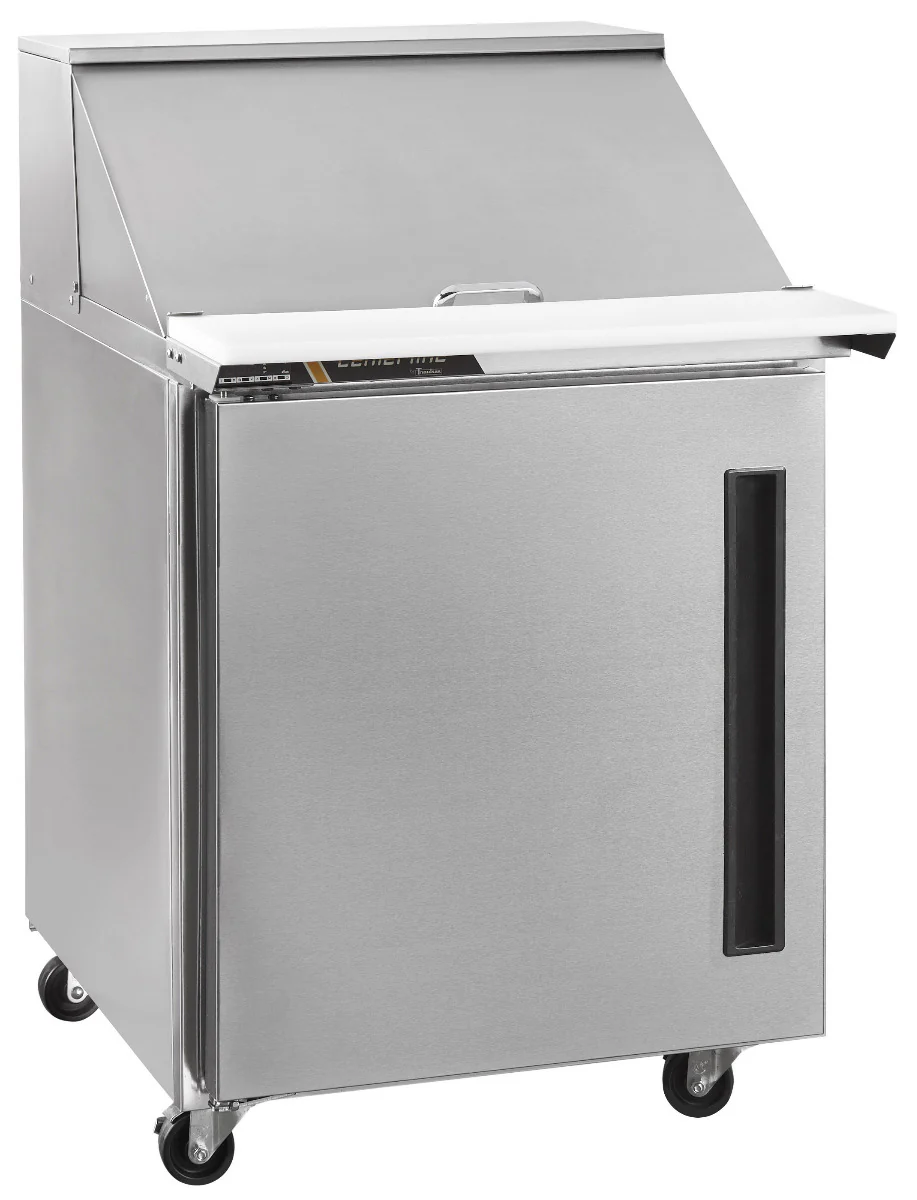 Traulsen Centerline CLPT-2708-SD-L 1-Section Left Hinged 1 Solid Door Compact Refrigerated Sandwich/Salad Prep Table with Roll-Top Lid 27" - Holds 8 (1/6) 4" deep pans (included) - 115v