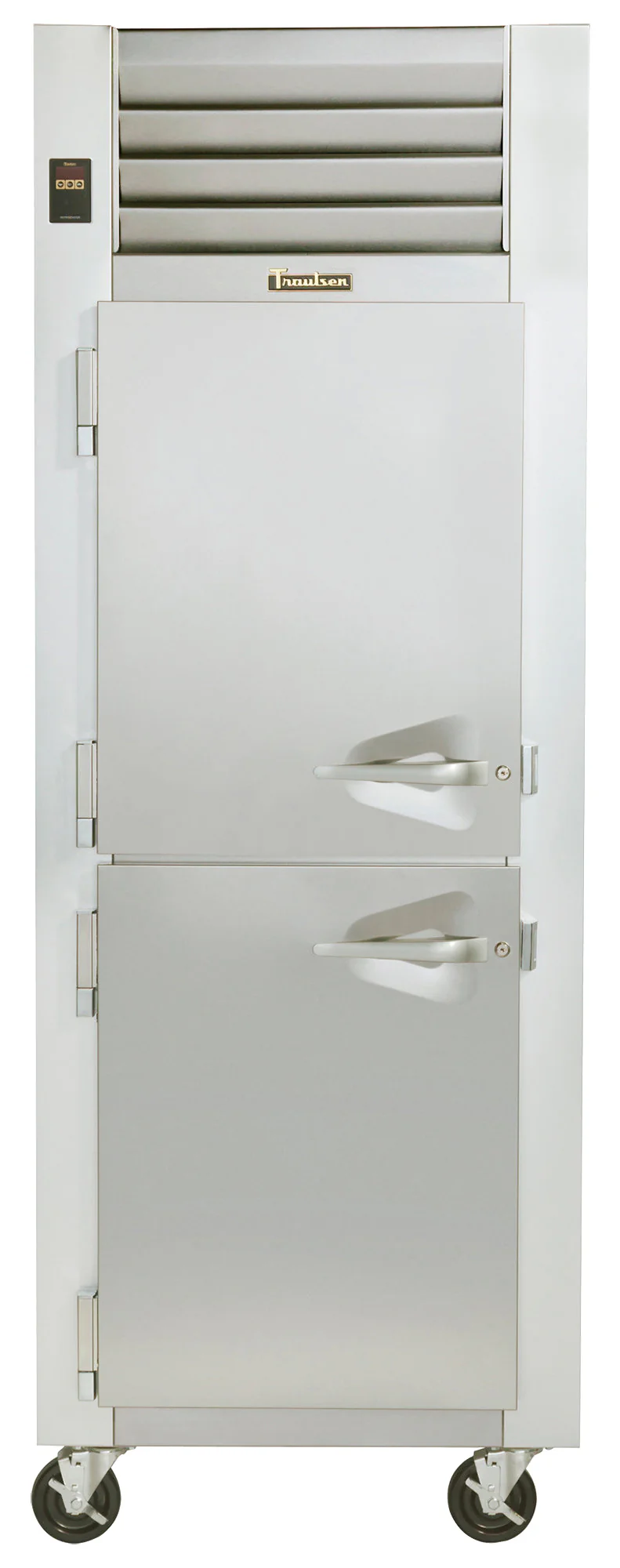 Traulsen G10001 1-Section Left Hinged 2 Solid Half Door Reach-In Refrigerator 30" - 24.2 Cu. Ft.