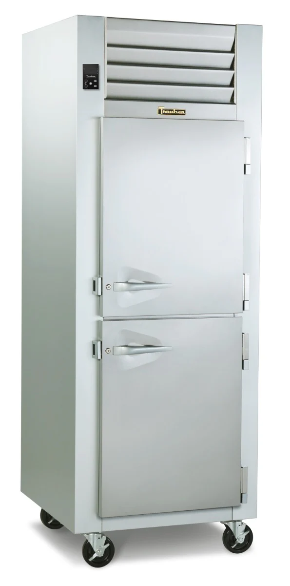 Traulsen G14305P 1-Section Left Hinged Front/Right Hinged Rear 2 Solid Half Door Pass-Thru Hot Food Holding Cabinet 30" - 26 cu.ft. - 208v/115v