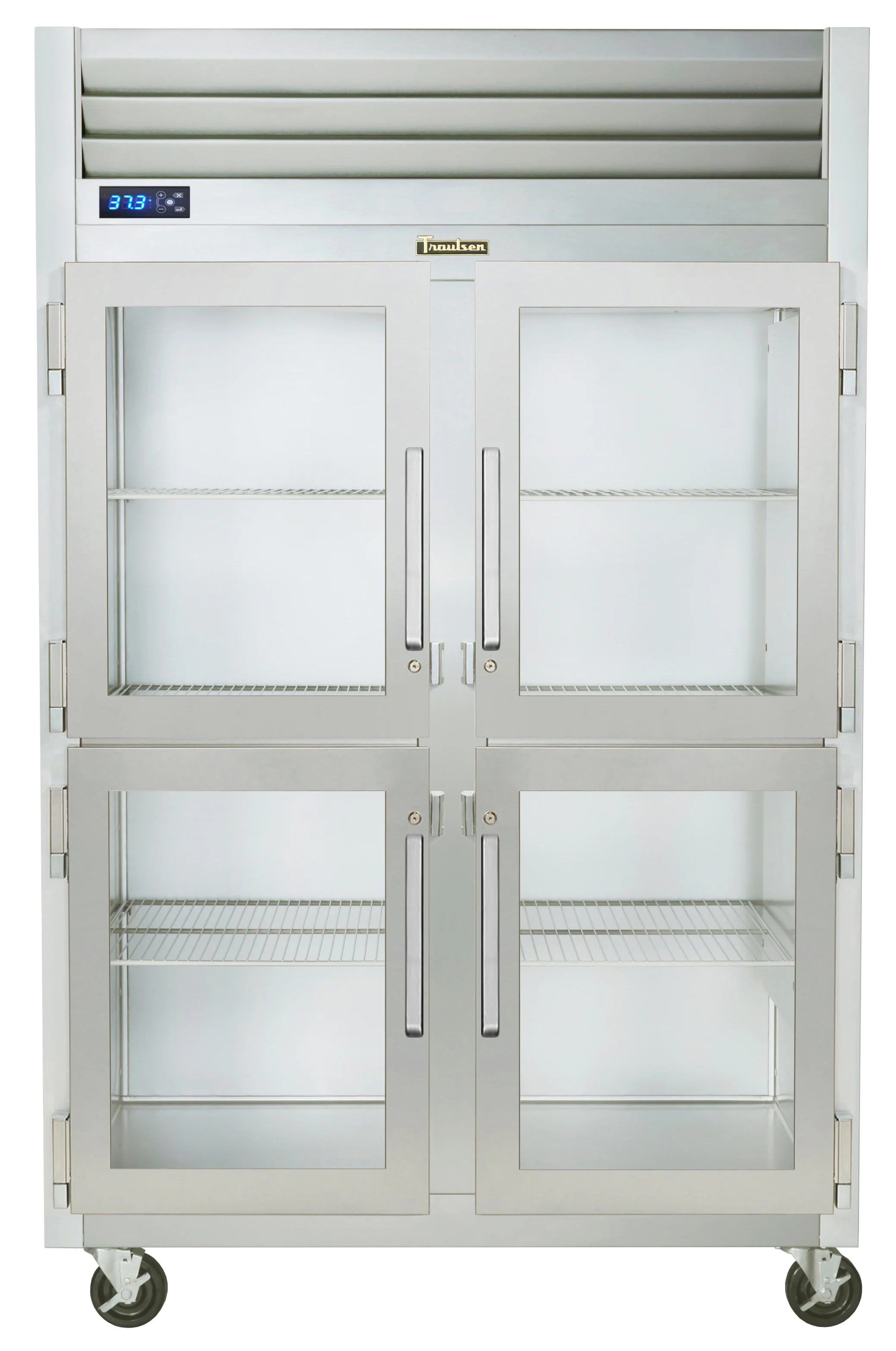 Traulsen G21000 2-Section Left/Right Hinged 4 Glass Half Door Reach-In Refrigerator 52" - 46 Cu. Ft.