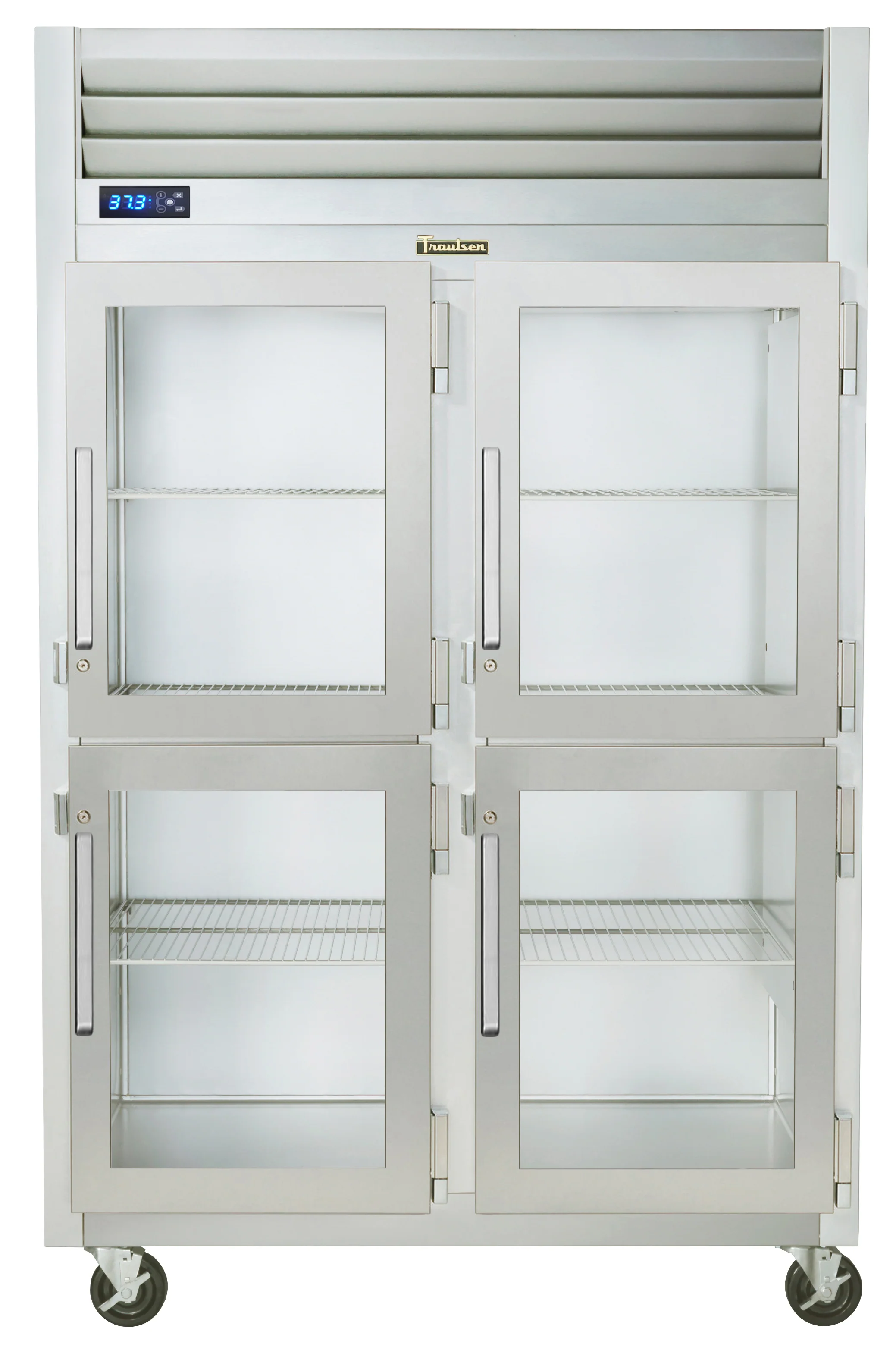 Traulsen G21002 2-Section Right/Right Hinged 4 Glass Half Door Reach-In Refrigerator 52" - 46 Cu. Ft.