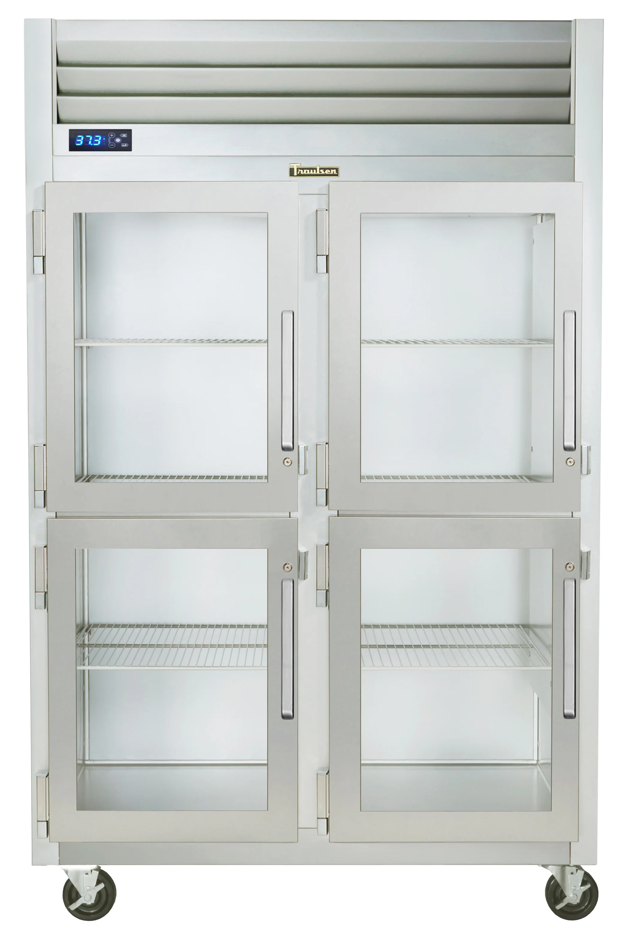 Traulsen G21003 2-Section Left/Left Hinged 4 Glass Half Door Reach-In Refrigerator 52" - 46 Cu. Ft.