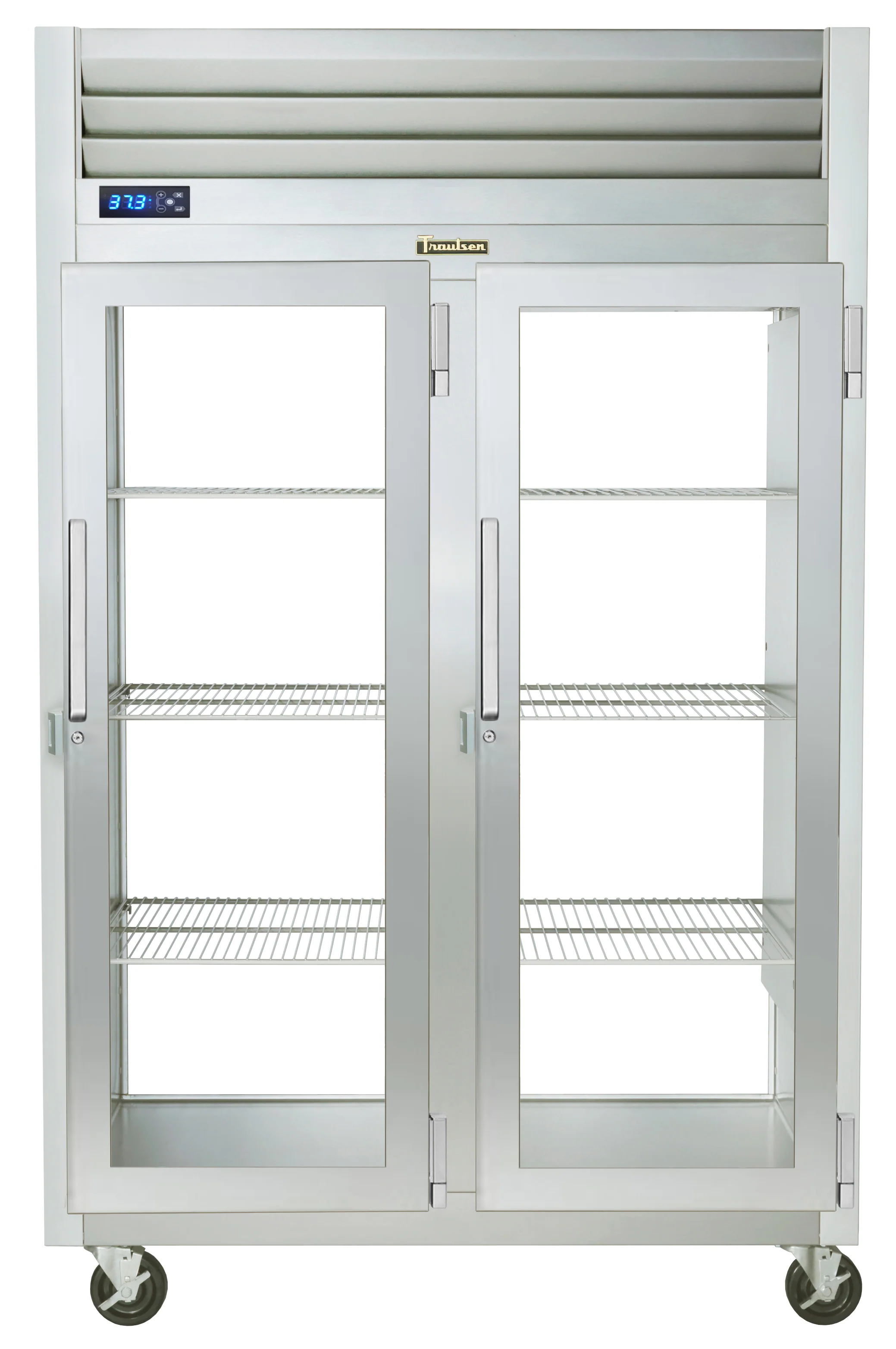 Traulsen G21017P 2-Section Right/Right Hinged 2 Glass Door Pass-Thru Refrigerator 52" - 48.8 Cu. Ft.