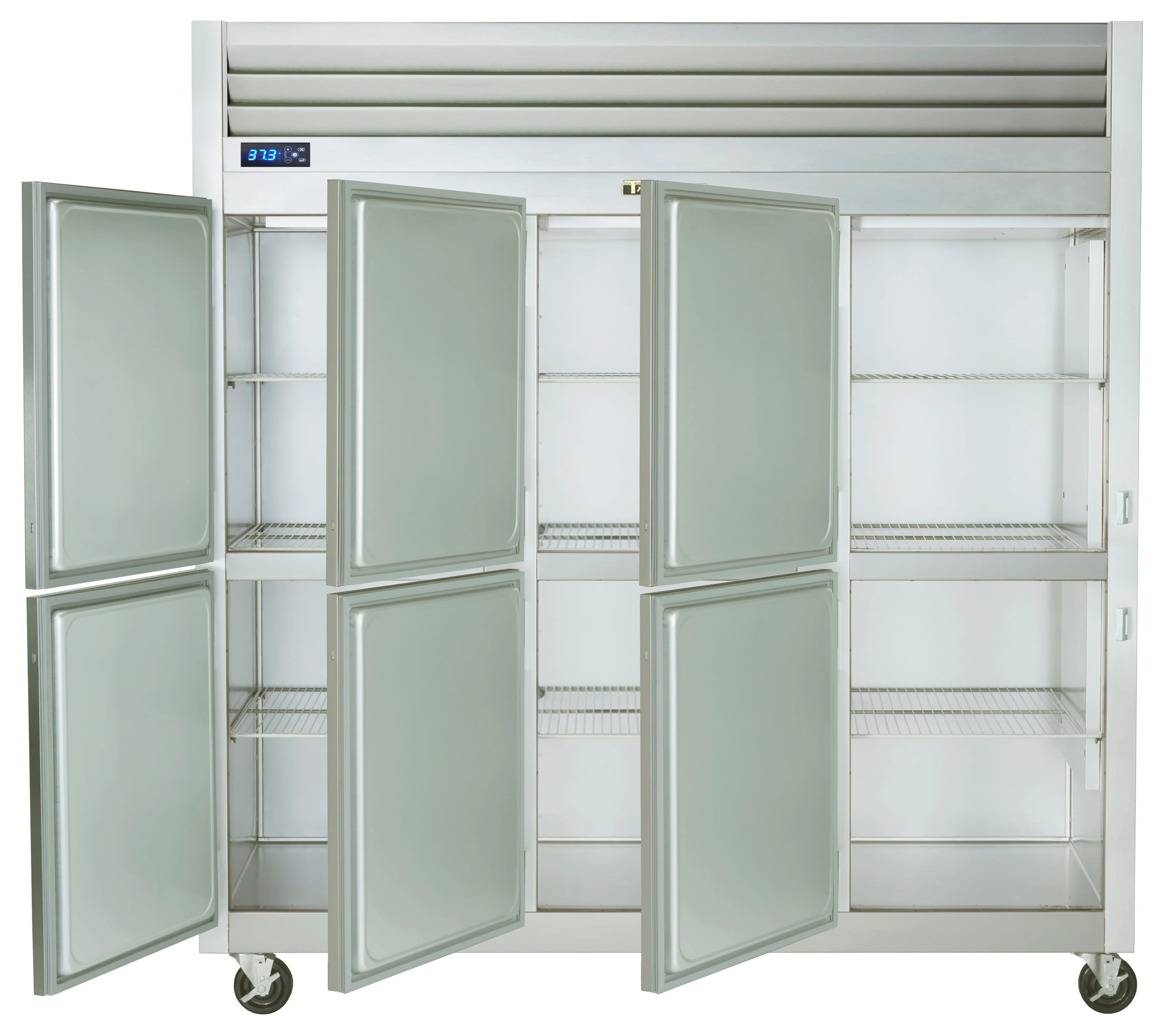 Traulsen G30003 3-Section Left/Left/Left Hinged 6 Solid Half Door Reach-In Refrigerator 76" - 69.1 Cu. Ft. - Image 2