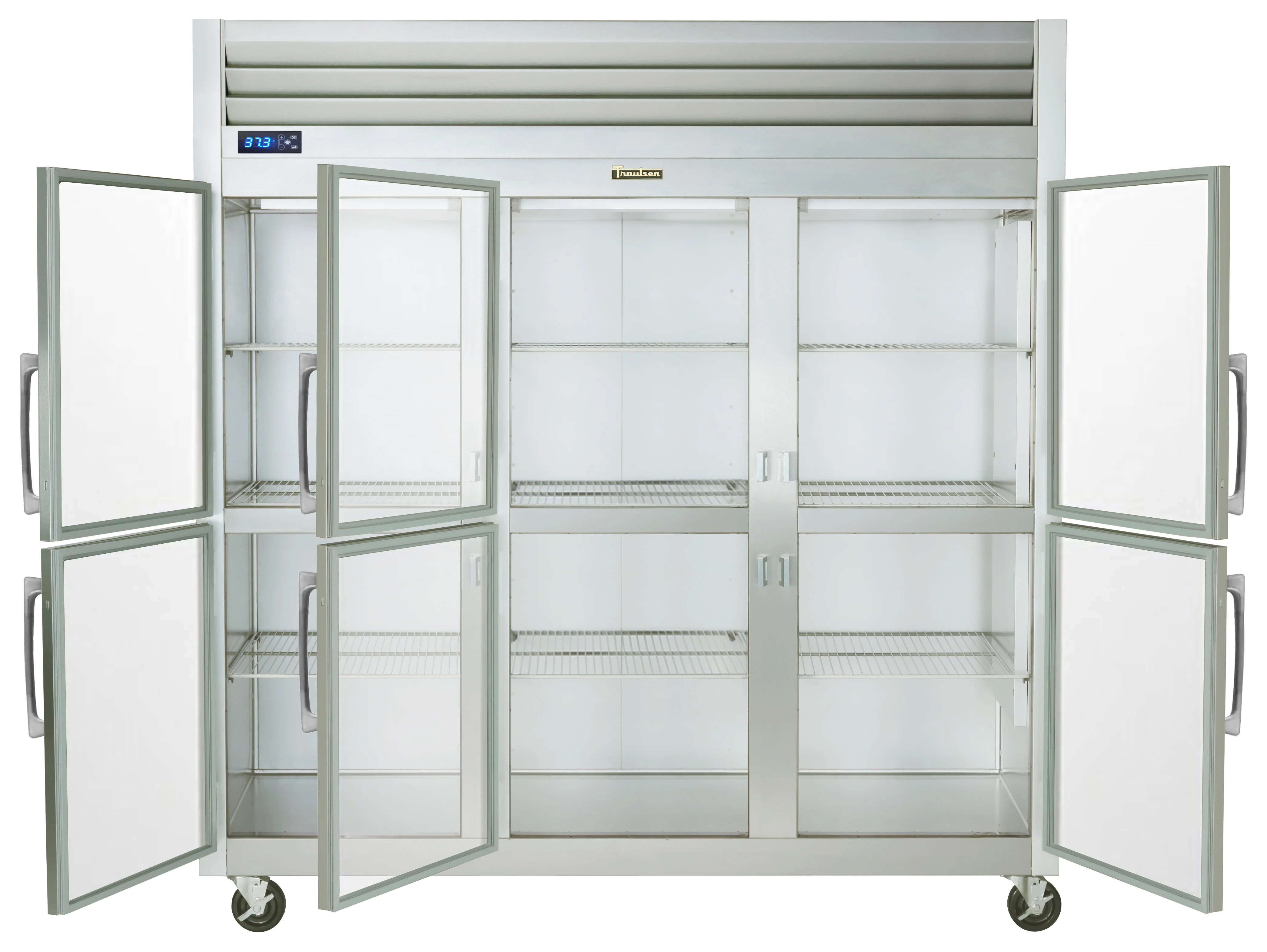 Traulsen G32001 3-Section Left/Left/Right Hinged 6 Glass Half Door Reach-In Refrigerator 76" - 69.1 Cu. Ft. - Image 2