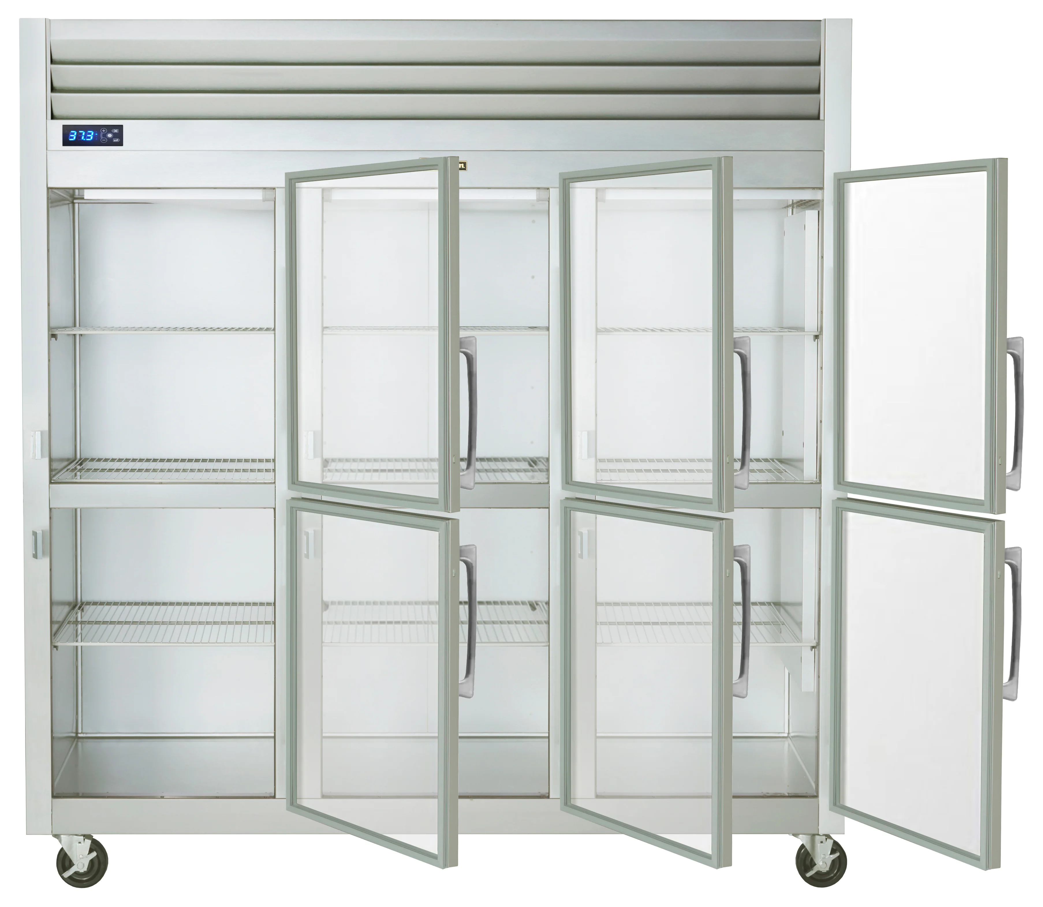 Traulsen G32002 3-Section Right/Right/Right Hinged 6 Glass Half Door Reach-In Refrigerator 76" - 69.1 Cu. Ft. - Image 2