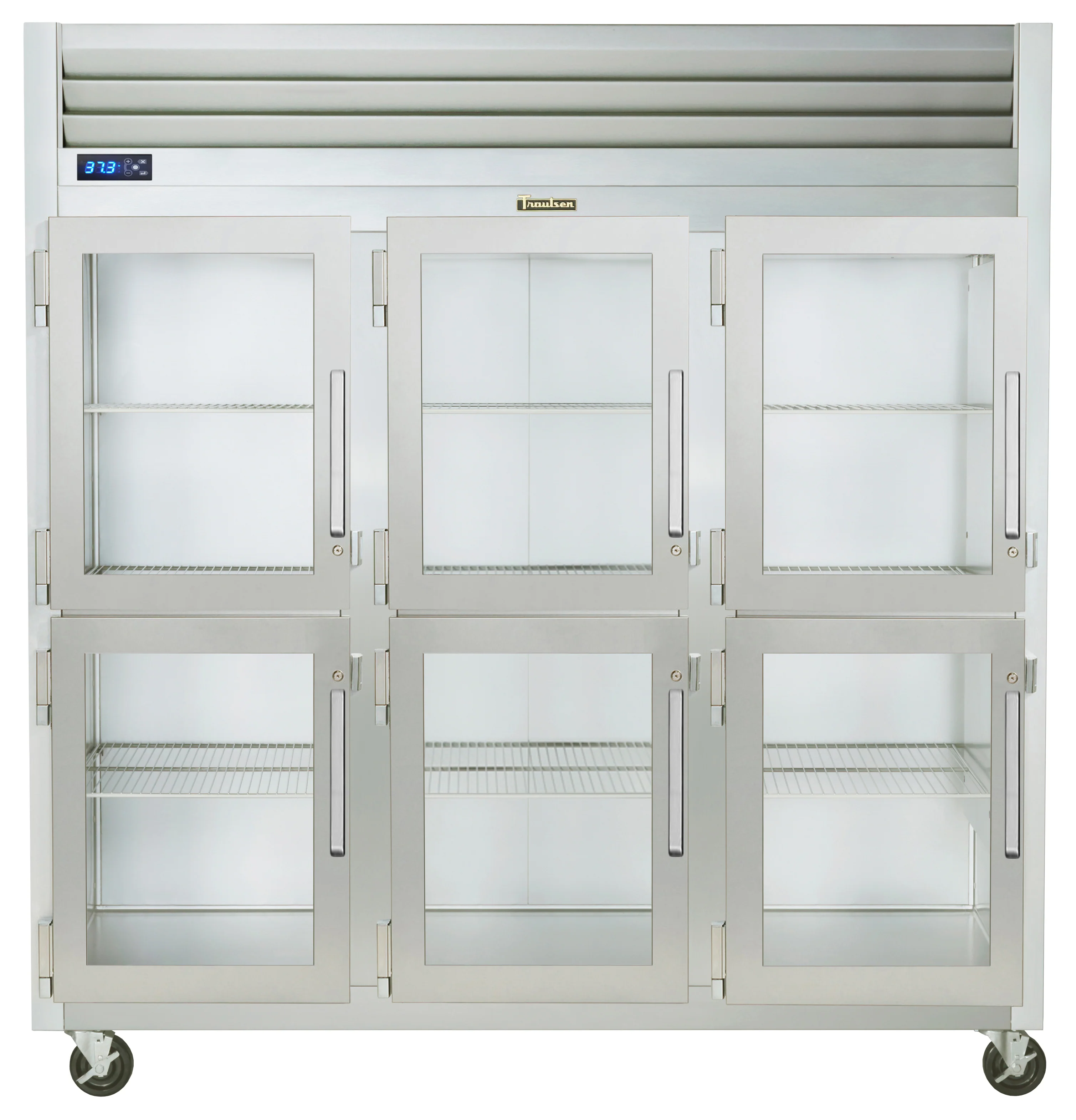 Traulsen G32003 3-Section Left/Left/Left Hinged 6 Glass Half Door Reach-In Refrigerator 76" - 69.1 Cu. Ft.