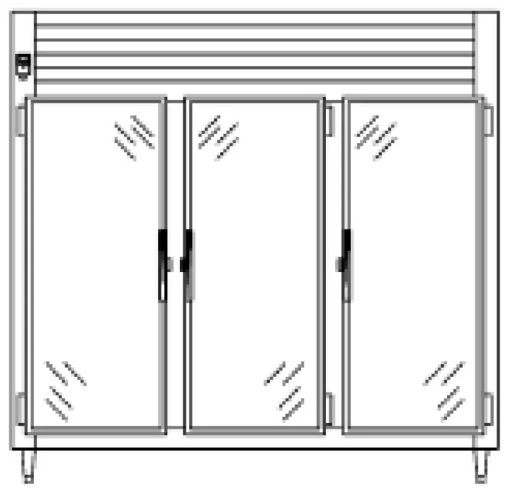 Traulsen RHT332NPUT-FHG Spec-Line 3-Section 3 Glass Door front / 3 Glass Door Rear Reach-In Pass-Thru Refrigerator 76" - 76.25 cu. ft. - 115v - Image 2
