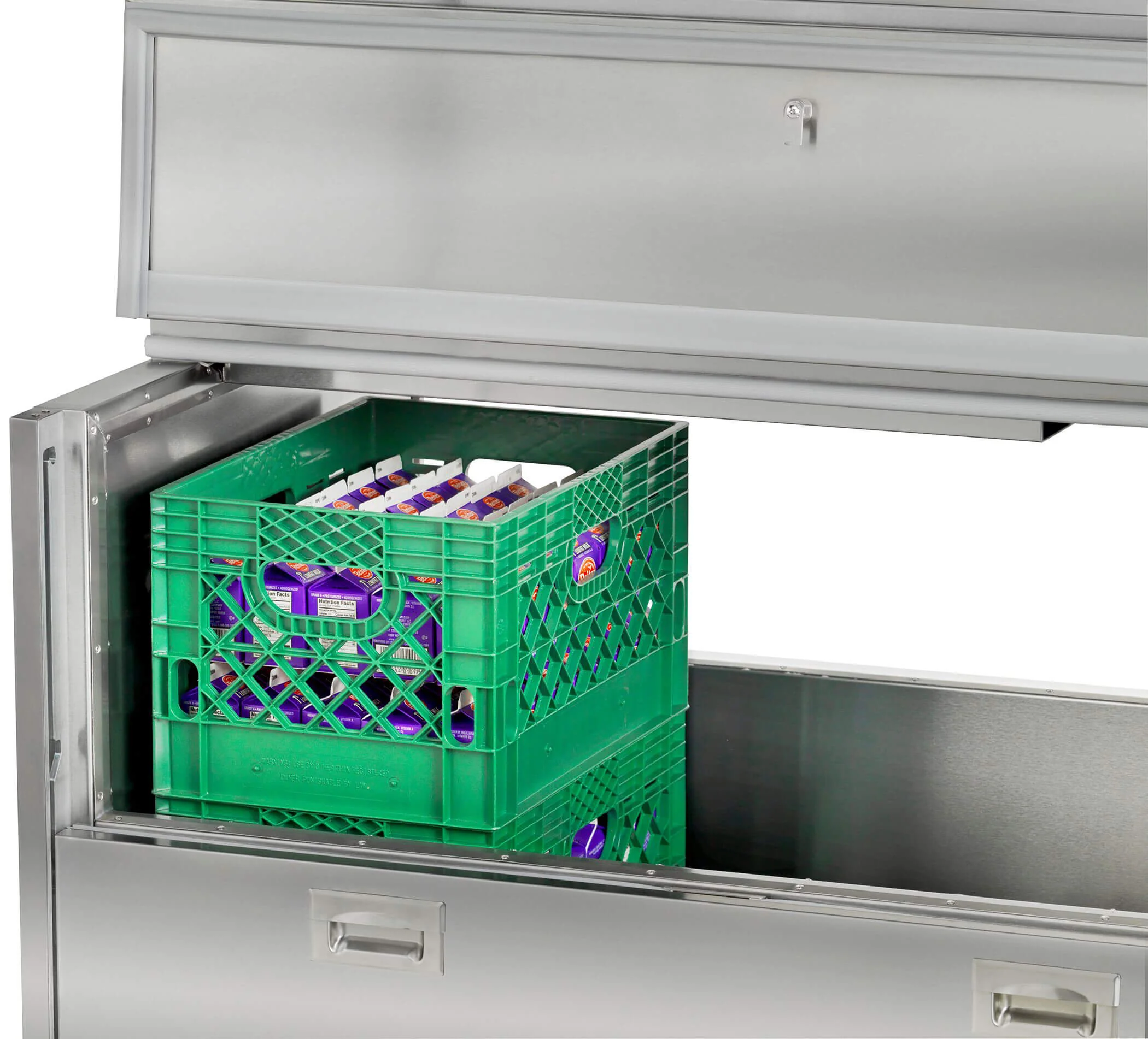 Traulsen RMC34D4 Double Sided School Milk Cooler 34" with 4" Casters - 8-Crate/cap - Image 14