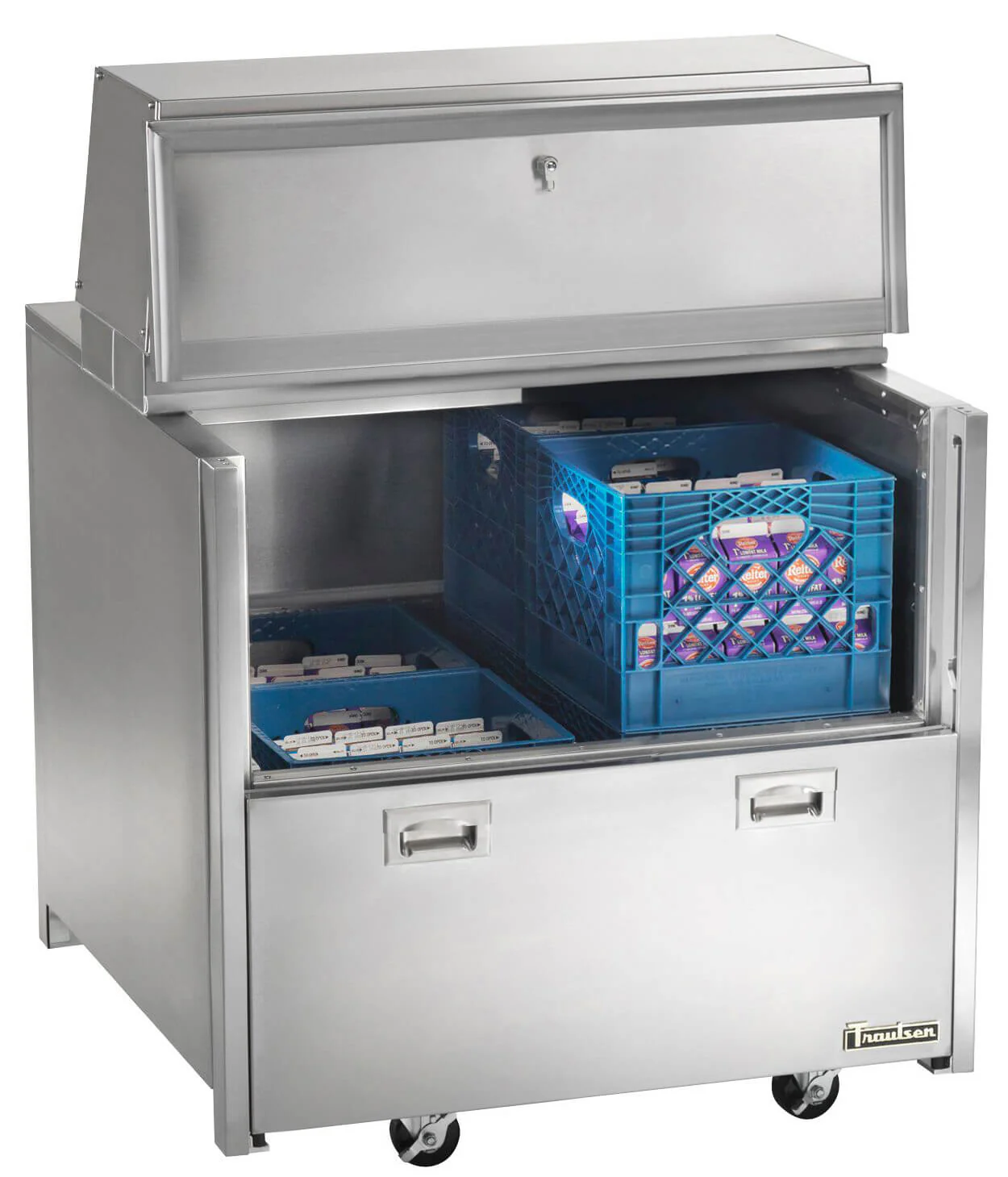 Traulsen RMC34S6 Single Sided School Milk Cooler 34" with 6" Casters - 8-Crate/cap