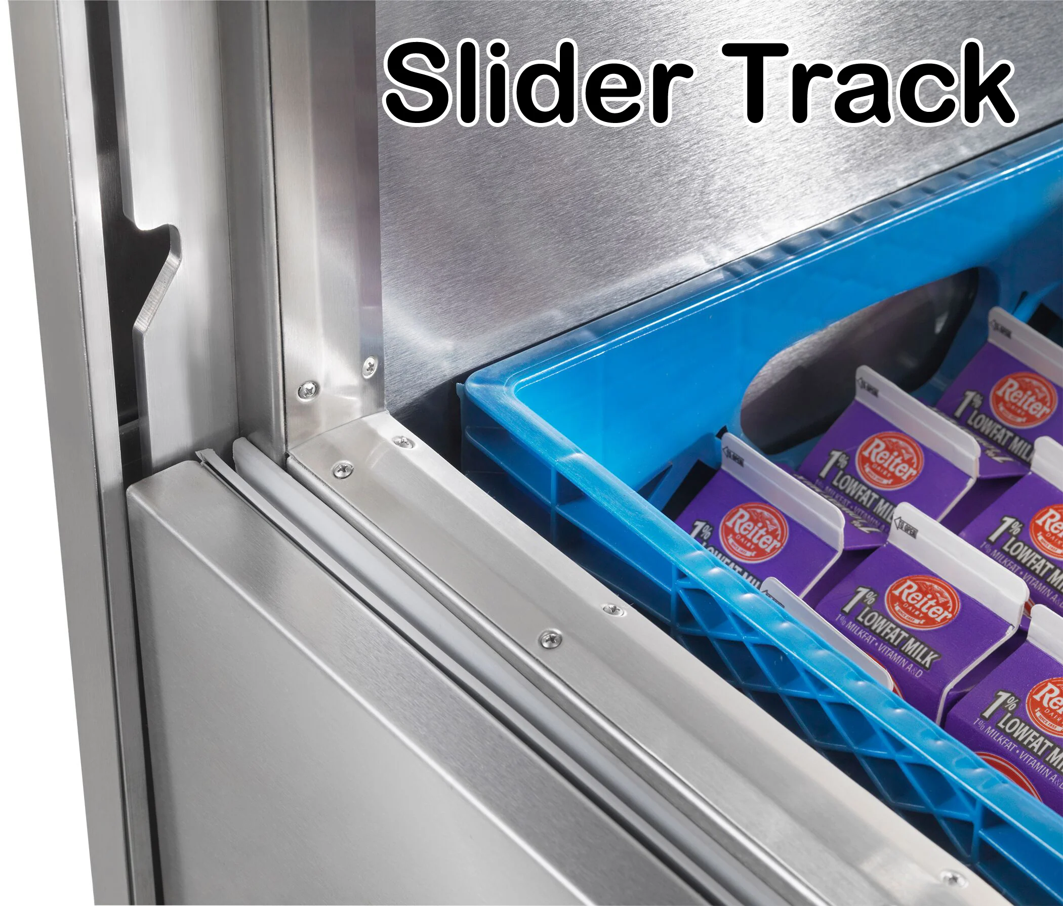Traulsen RMC49D4 Double Sided School Milk Cooler 49" with 4" Casters - 12-Crate/cap - Image 13