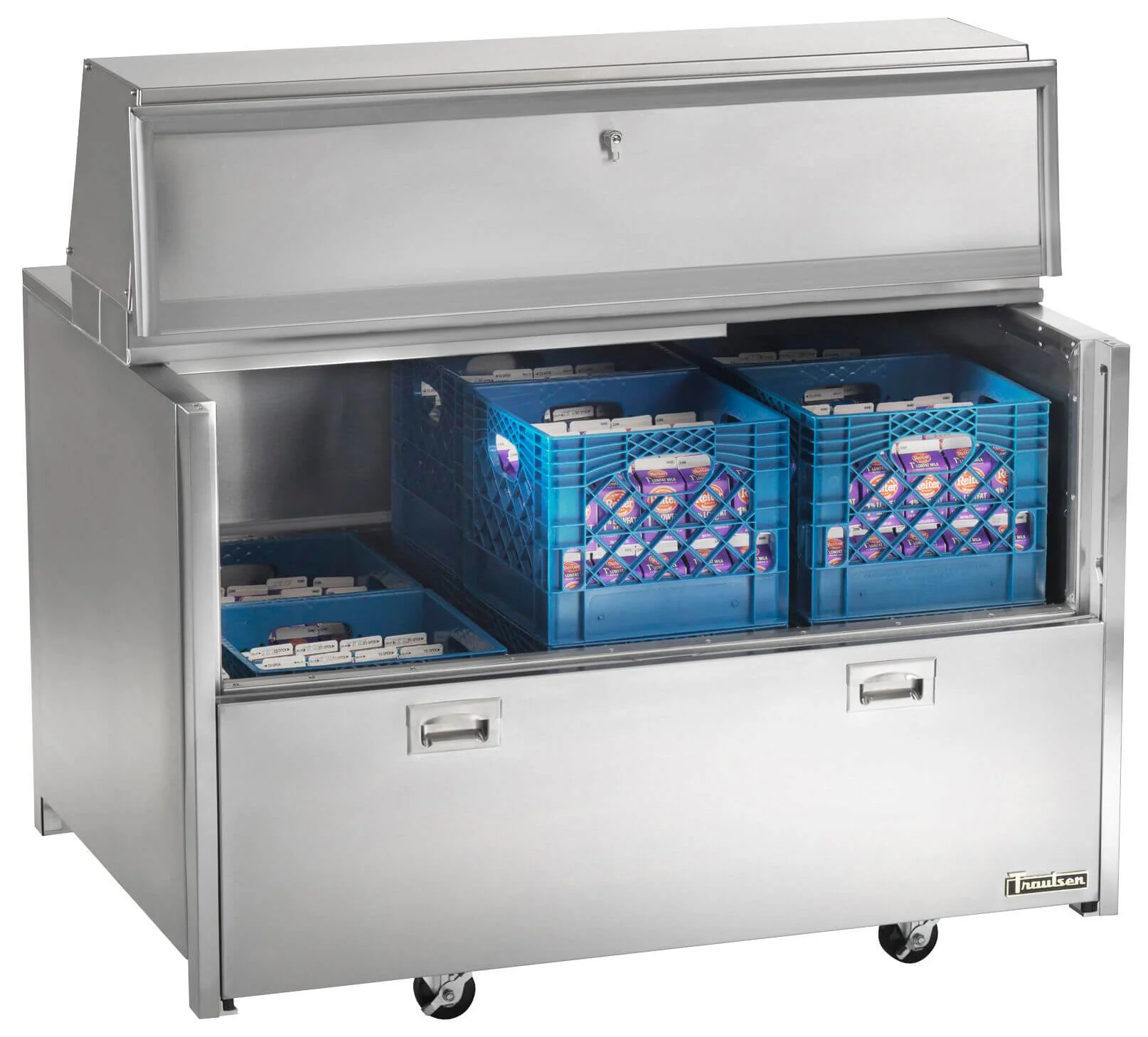Traulsen RMC49S4 Single Sided School Milk Cooler 49" with 4" Casters - 12-Crate/cap