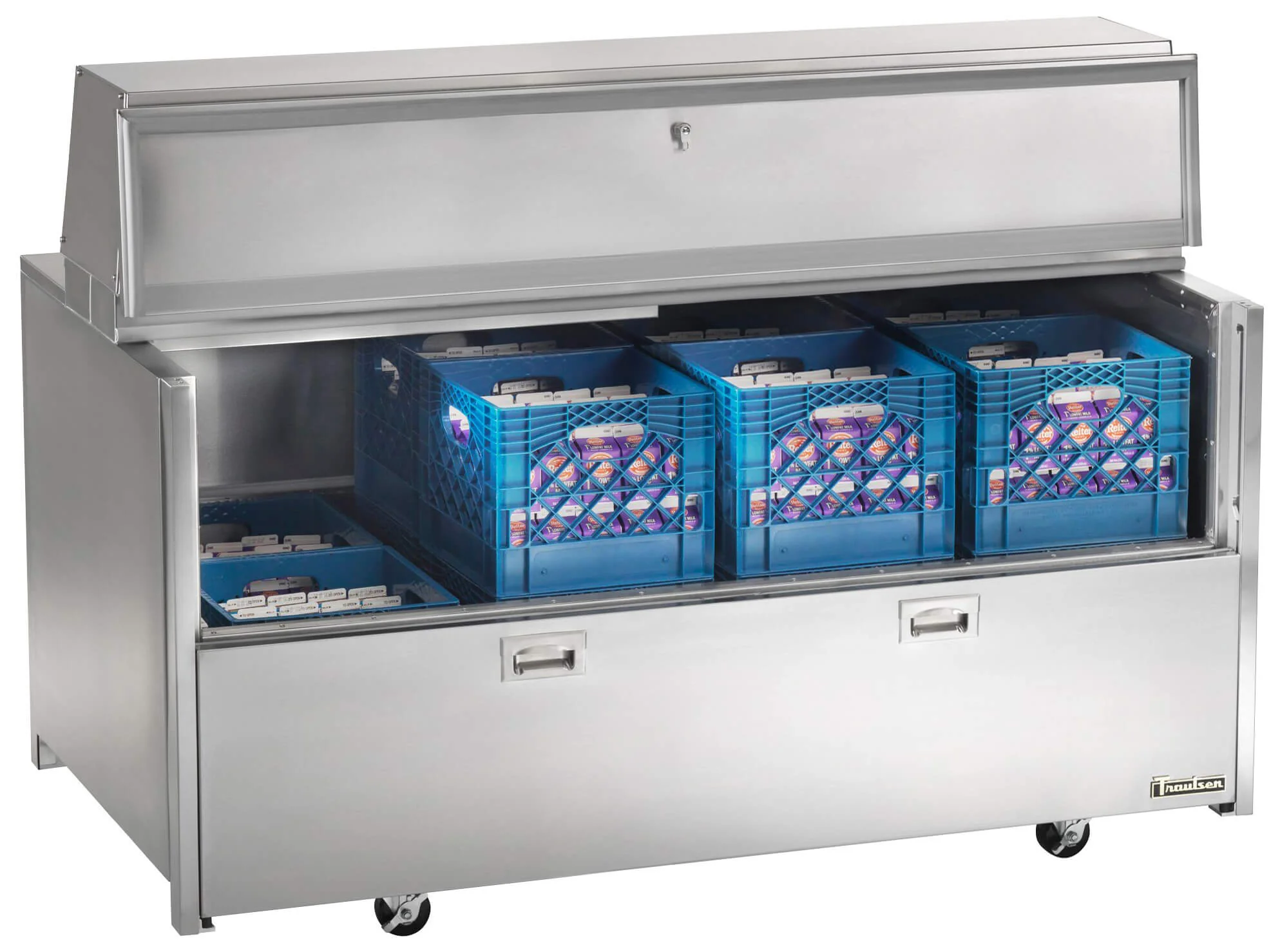 Traulsen RMC58S4 Single Sided School Milk Cooler 58" with 4" Casters - 16-Crate/cap