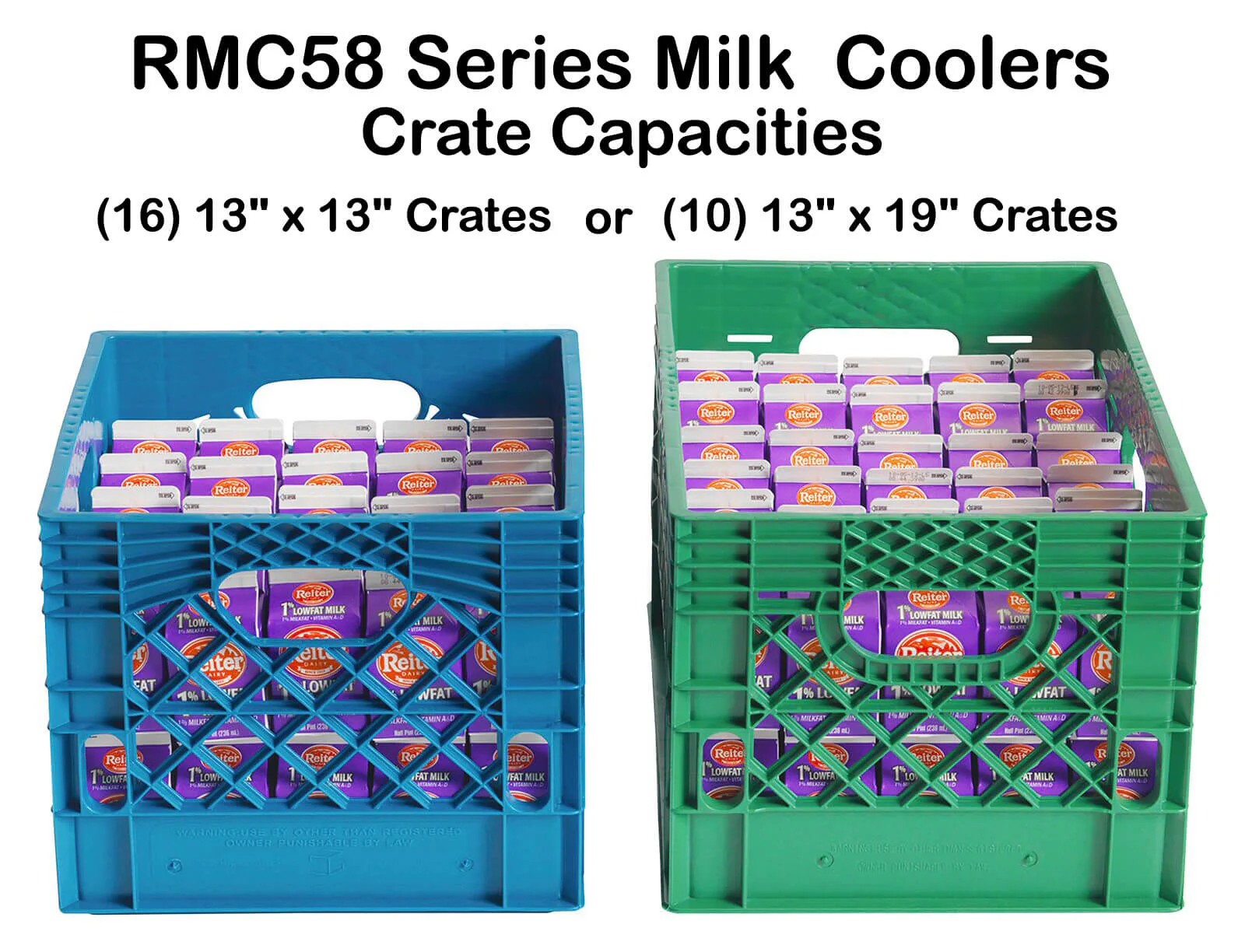 Traulsen RMC58S4 Single Sided School Milk Cooler 58" with 4" Casters - 16-Crate/cap - Image 3