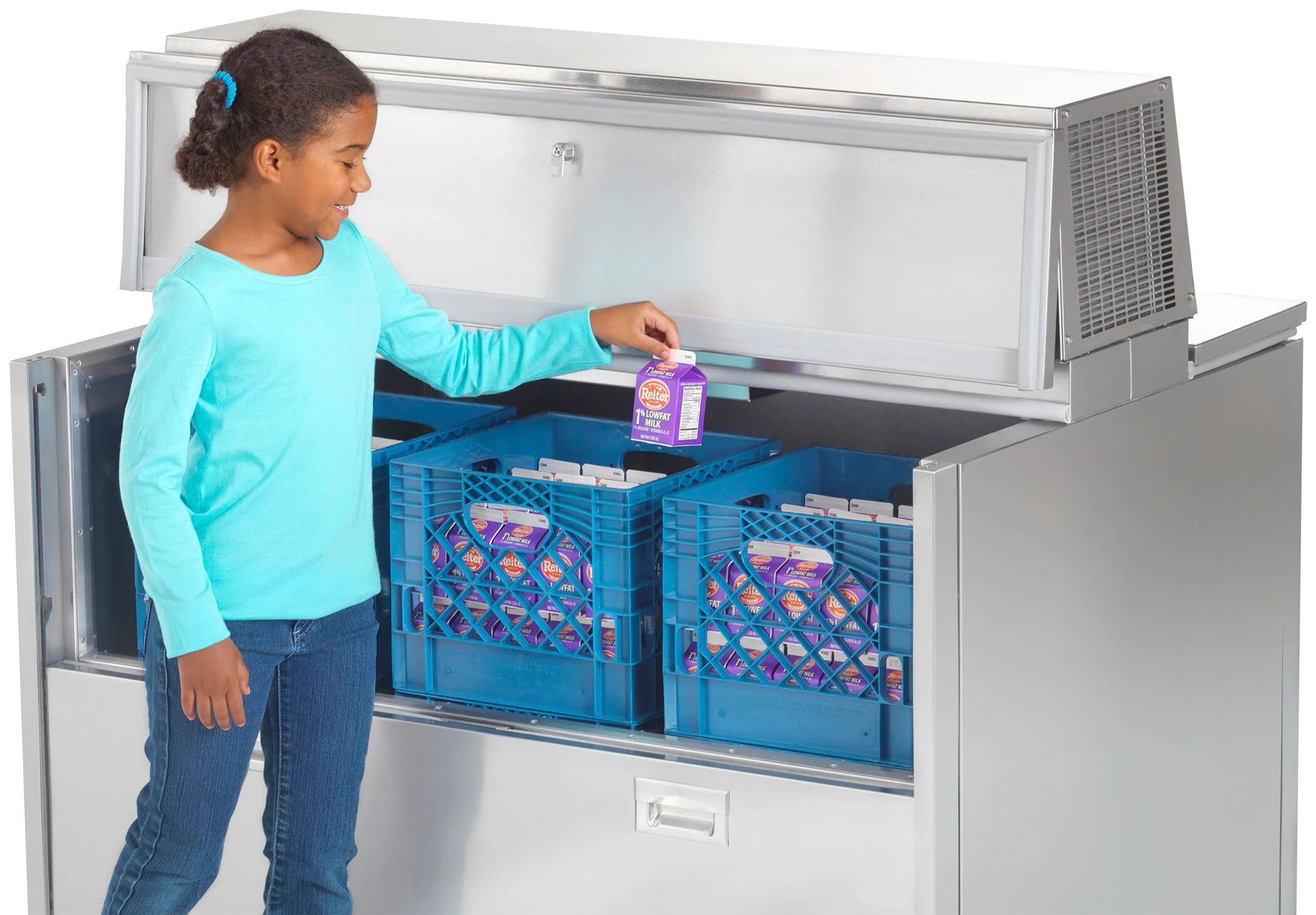 Traulsen RMC58S4 Single Sided School Milk Cooler 58" with 4" Casters - 16-Crate/cap - Image 9