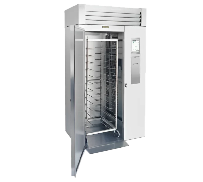 Traulsen TBC1H-34 Roll-In Blast Chiller Remote Cooled with Combi Oven Compatibility Kit Left Hinged One Door for 72" High Racks Stainless Steel 35 Cu. Ft. - 115V