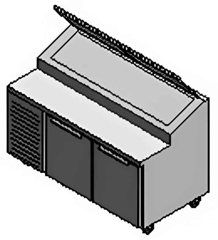Traulsen TS066HT Pizza Prep/Salad Refrigerated Counter Two Door 66" - 115V - Image 7