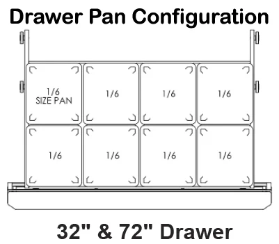 Traulsen UPT7224-DD-SB 2-Section 4 Drawer Refrigerated Salad/Sandwich Prep Table with Roll-Top Lid & Stainless Steel Back 72" - Holds (24) 1/6 Size Pans - 24.5 cu. ft. - 115v - Image 4