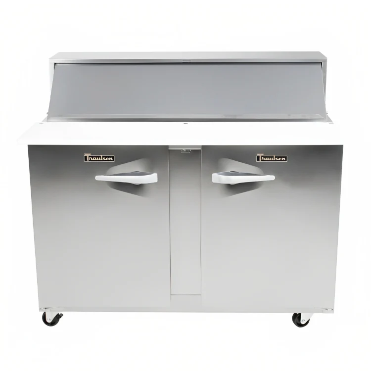 Traulsen UPT7224-RR 2-Section 2 Right/Right Hinged Door Refrigerated Salad/Sandwich Prep Table with Roll-Top Lid 72" - Holds (24) 1/6 Size Pans - 24.5 cu. ft. - 115v - Image 3