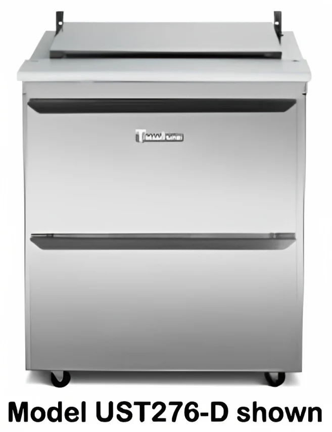 Traulsen UST2312-D 1-Section 2 Drawer Refrigerated Salad/Sandwich Prep Table with Low Profile Flat Lid 32" - Holds (12) 1/6 Size Pans - 8.8 cu. ft. - 115v - Image 7