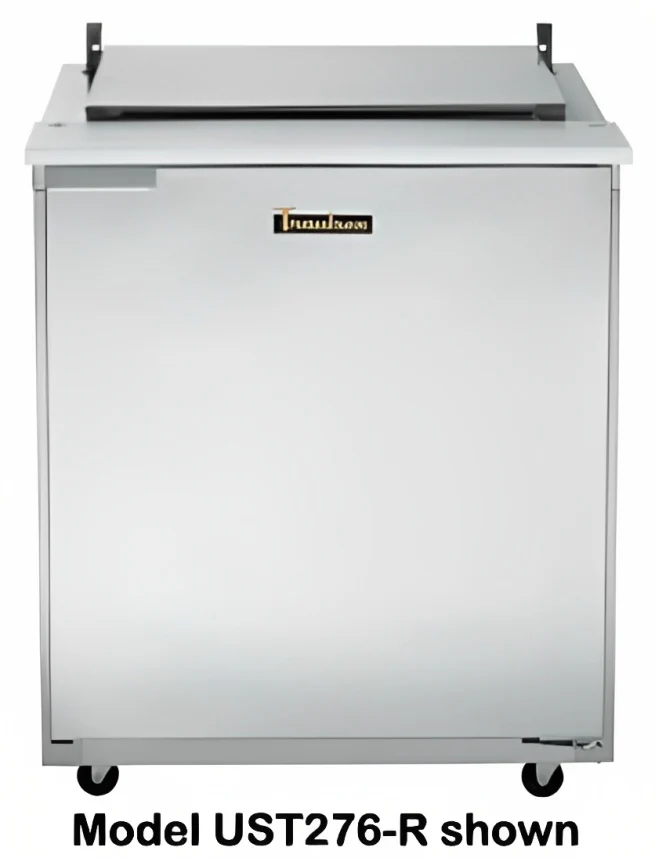 Traulsen UST2312-R 1-Section Right Hinged 1 Door Refrigerated Salad/Sandwich Prep Table with Low Profile Flat Lid 32" - Holds (12) 1/6 Size Pans - 8.8 cu. ft. - 115v - Image 6