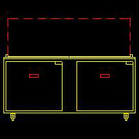 Traulsen UST7230-LL 2-Section Left/Left Hinged 2 Door Refrigerated Salad/Sandwich Prep Table with Low Profile Flat Lid 72" - Holds (30) 1/6 Size Pans - 20 cu. ft. - 115v - Image 3