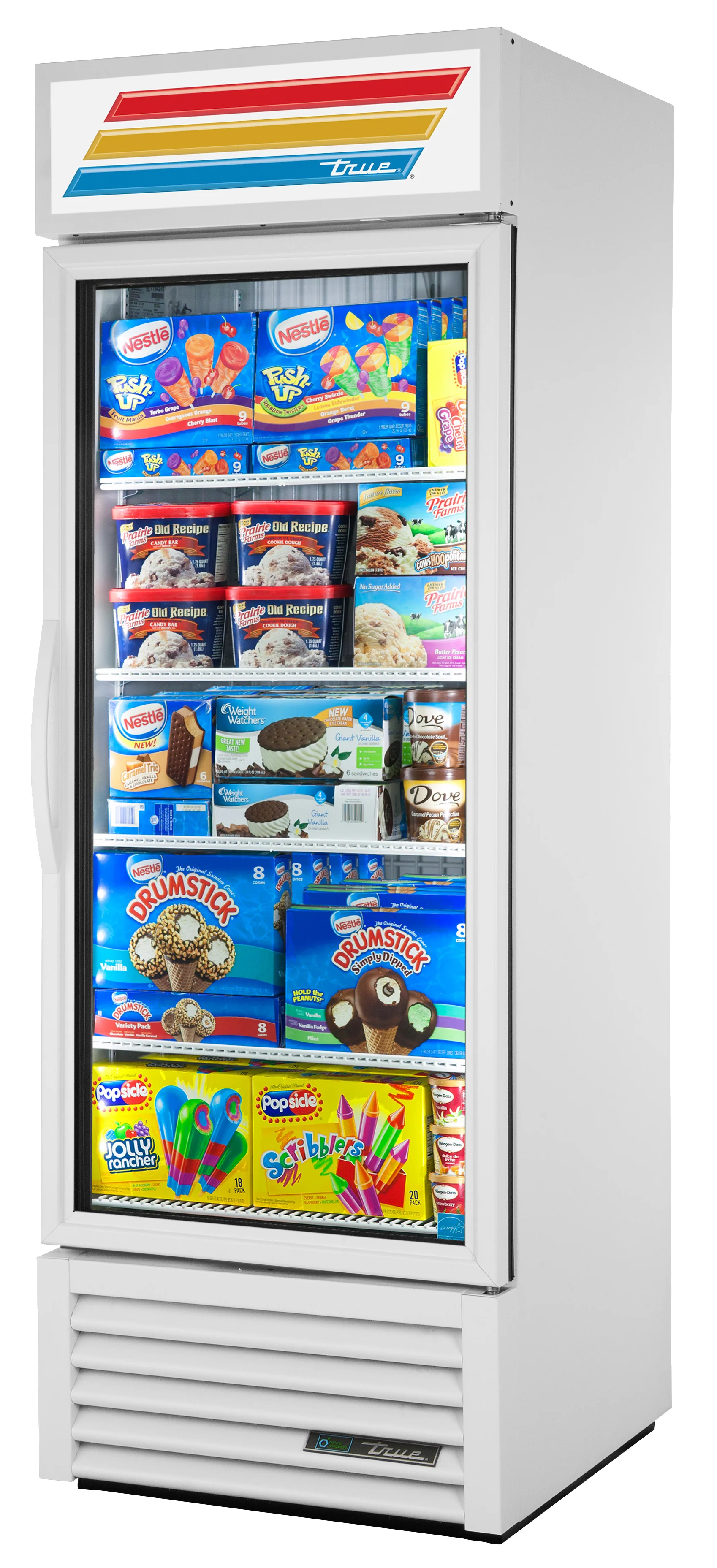 True GDM-23F-HC~TSL01 White 1 Glass Swing Door Merchandiser Freezer 27" – 23 Cu. Ft. – 115V