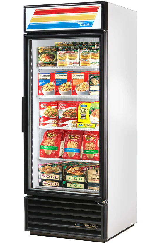True GDM-26F-HC~TSL01 White 1 Glass Swing Door Merchandiser Freezer 30" - 26 cu. ft. - 115v