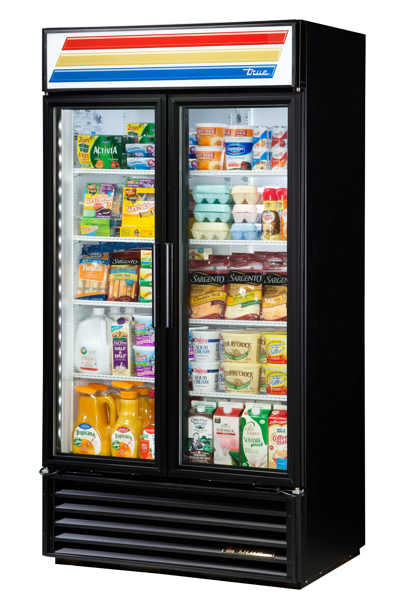 True GDM-35-HC~TSL01 Black 2 Glass Swing Door Refrigerated Merchandiser 40" - 115v