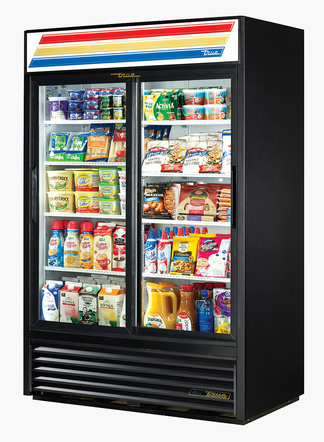 True GDM-45-HC-LD Black 2 Glass Slide Door Refrigerated Merchandiser 51" - 115v