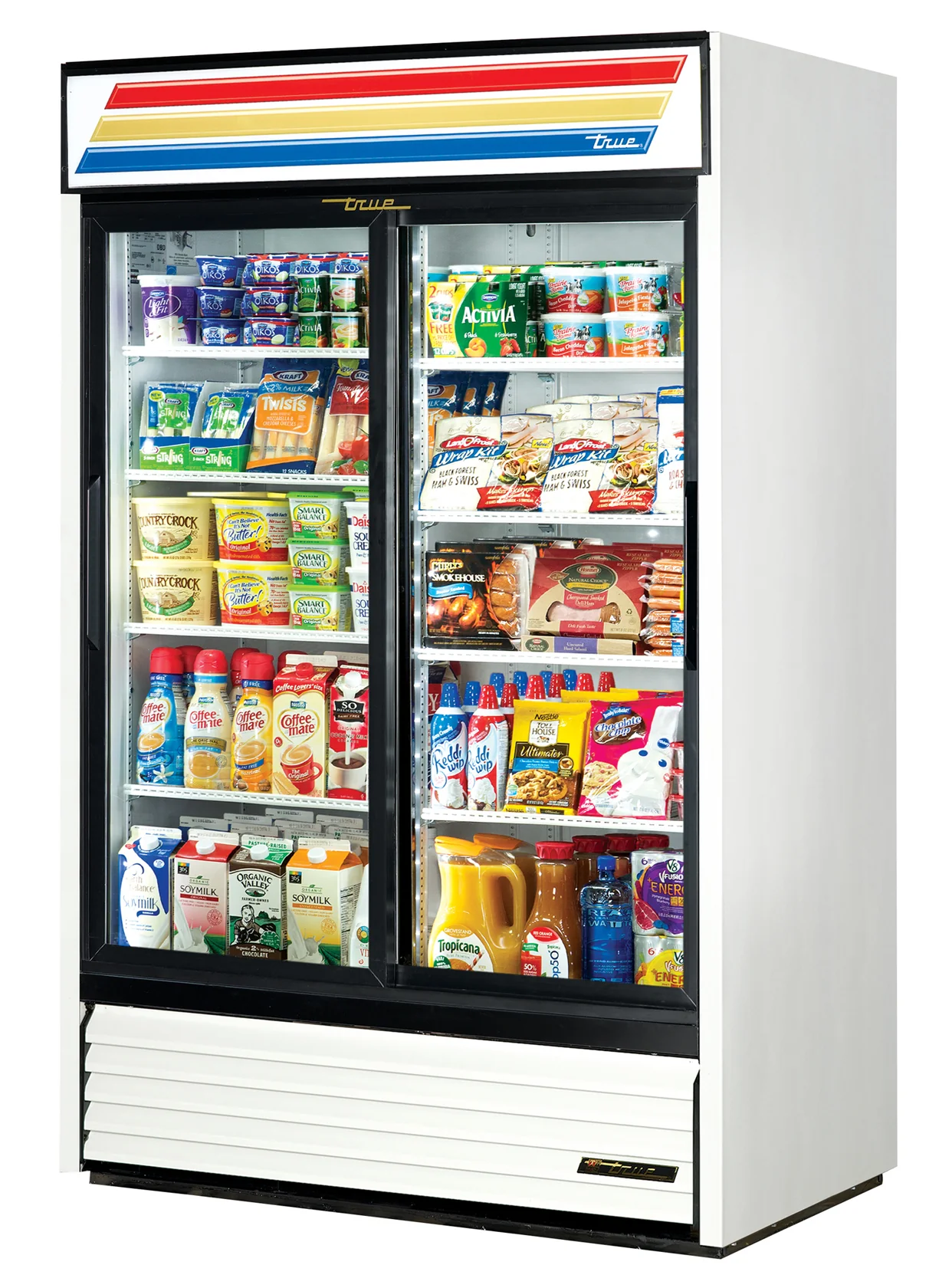 True GDM-45-HC-LD Black 2 Glass Slide Door Refrigerated Merchandiser 51" - 115v - Image 2