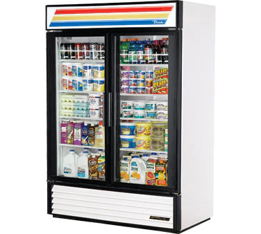 True GDM-49-HC~TSL01-WHT White 2 Glass Swing Door Refrigerated Merchandiser 54" - 49 Cu. Ft.- 115v - Image 3