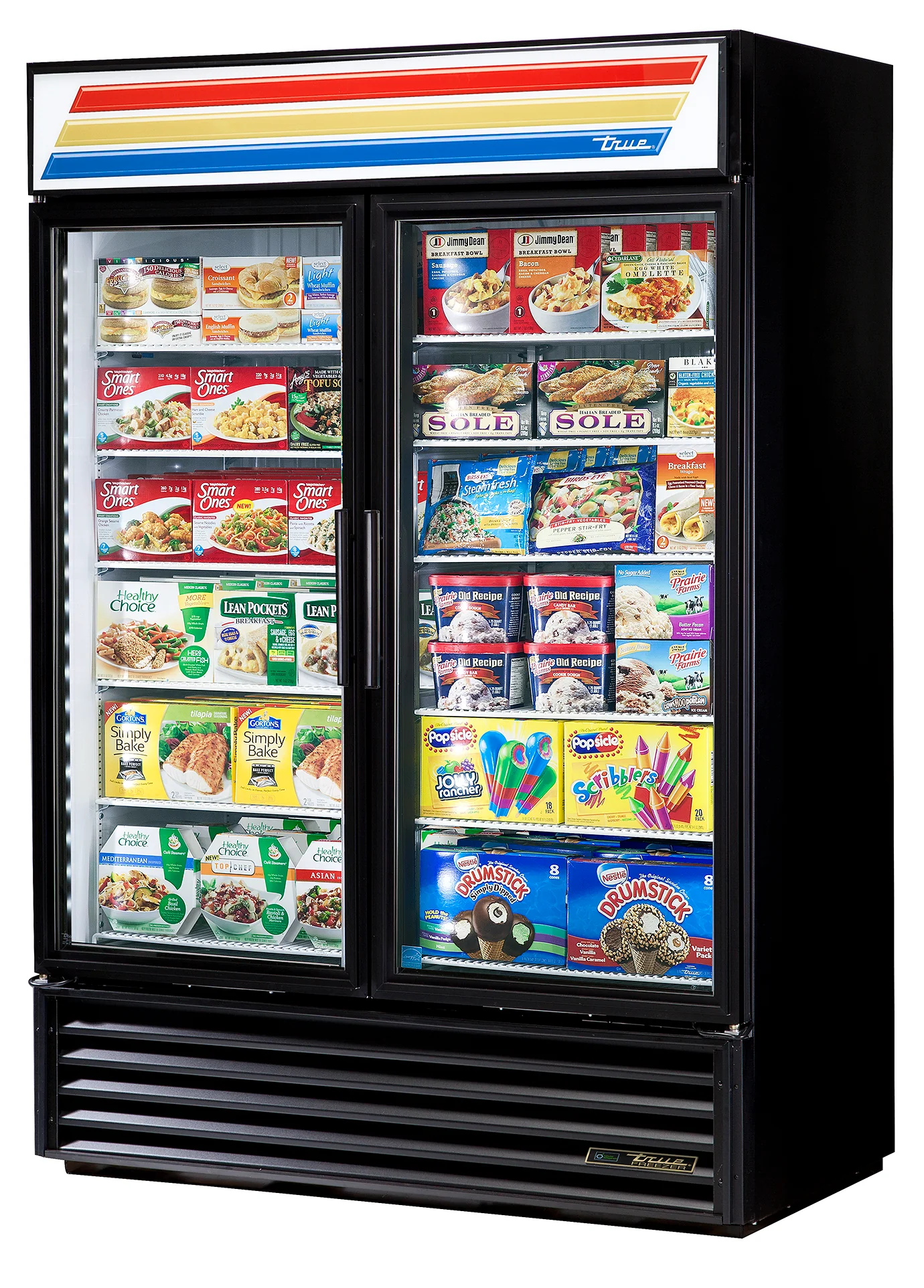 True GDM-49F-HC~TSL01 White 2 Glass Swing Door Merchandiser Freezer 54" - 49 cu. ft. - 115v - Image 2