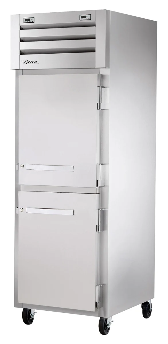 True STA1DT-2HS-HC Spec Series 1-Section 2 Solid Half Door Dual Temp Reach-In Refrigerator / Freezer 27" - 115v - Image 2