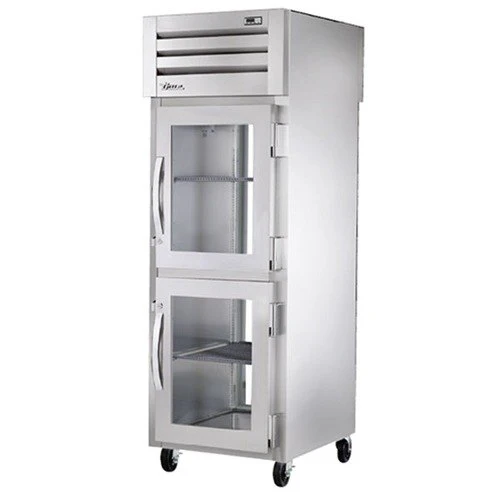 True STA1RPT-2HG-1G-HC Spec Series 1-Section 2 Glass Half Door Front / 1 Glass Door Rear Pass-Thru Refrigerator 27" - 31 cu. ft. - 115v
