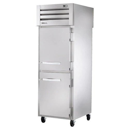 True STA1RPT-2HS-1G-HC Spec Series 1-Section 2 Solid Half Door Front / 1 Glass Door Rear Pass-Thru Refrigerator 27" - 31 cu. ft. - 115v