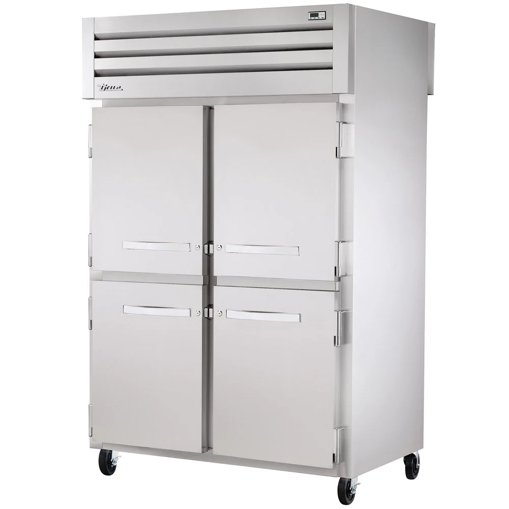True STA2RPT-4HS-2G-HC Spec Series 2-Section 4 Solid Half Door Front / 2 Glass Door Rear Pass-Thru Refrigerator 52" - 56 cu. ft. - 115v