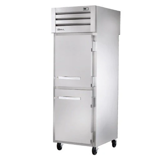 True STG1RPT-2HS-1G-HC Spec Series 1-Section 2 Solid Half Door Front / 1 Glass Door Rear Pass-Thru Refrigerator 27" - 115v